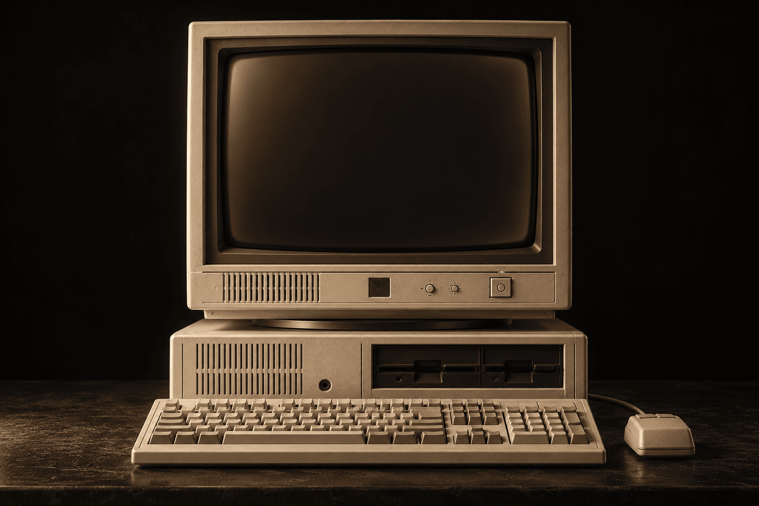 Vintage computer running the BSC.BI AI research browser